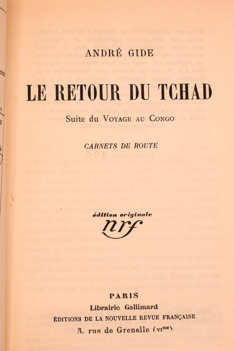 André Gide // Le Retour du Tchad - Suite du Voyage au Congo