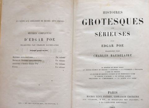Edgar A. Poe // Histoires Grotesques et Sérieuses (traduites par C. Baudelaire)