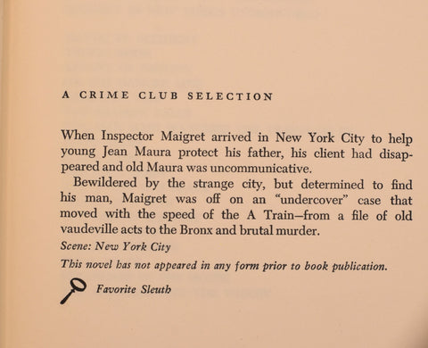 Georges Simenon // Maigret à New-York + Maigret in New York's Underworld