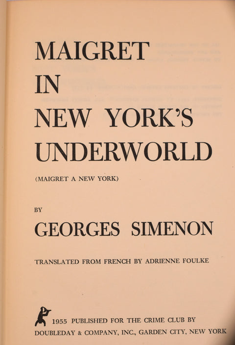 Georges Simenon // Maigret à New-York + Maigret in New York's Underworld