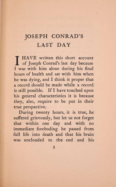 Richard Curle // Joseph Conrad's Last Day