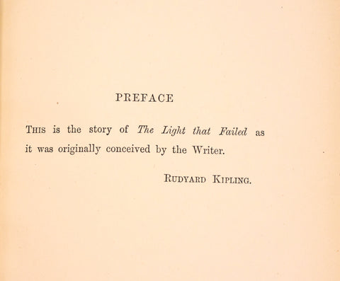 Rudyard Kipling // The Light That Failed