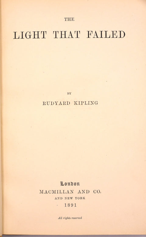 Rudyard Kipling // The Light That Failed