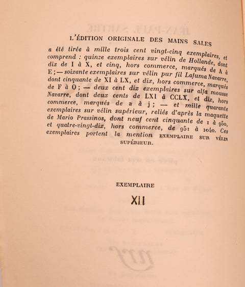 Jean-Paul Sartre // Les Mains Sales