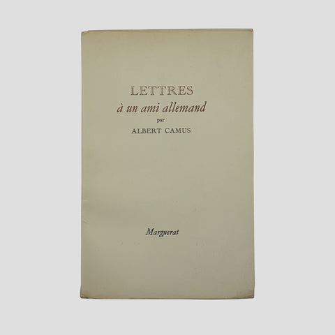 Albert Camus // Lettres à un Ami Allemand